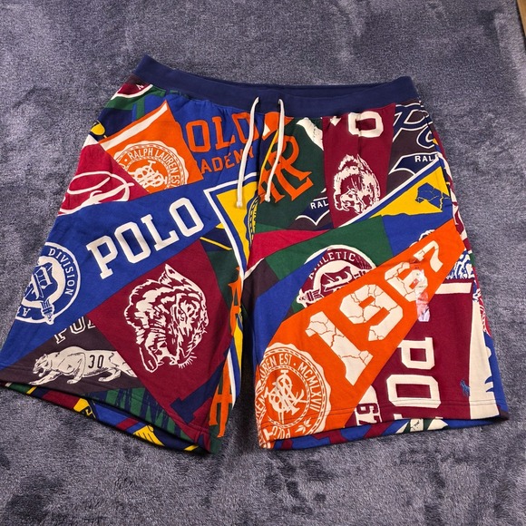 Polo Ralph Lauren Other - Polo Ralph Lauren Pennant Fleece Shorts Mens 2XLT Collegiate Logo Pep Rally